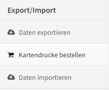 Menüpunkt Daten exportieren